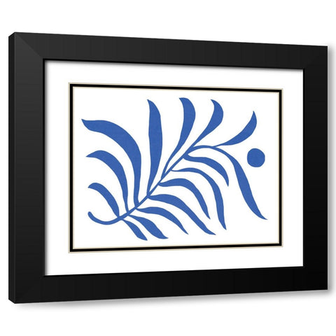Blue Fern I Black Modern Wood Framed Art Print with Double Matting by Green, Jacob