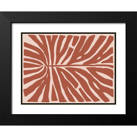 Terra Cotta Block Palms III Black Modern Wood Framed Art Print with Double Matting by Vess, June Erica