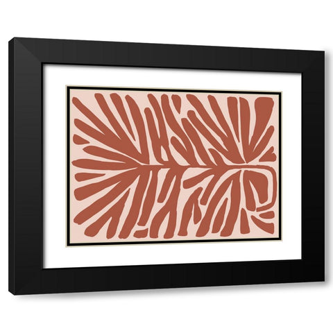 Terra Cotta Block Palms IV Black Modern Wood Framed Art Print with Double Matting by Vess, June Erica