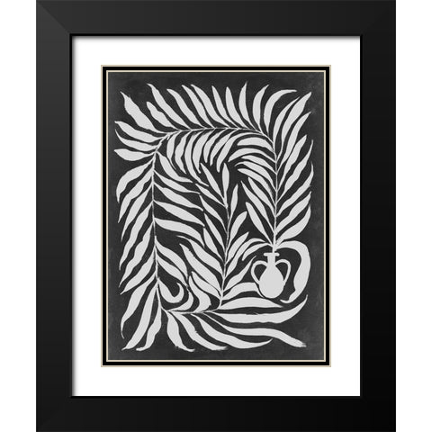 Chalkboard Vines II Black Modern Wood Framed Art Print with Double Matting by Parker, Jennifer Paxton
