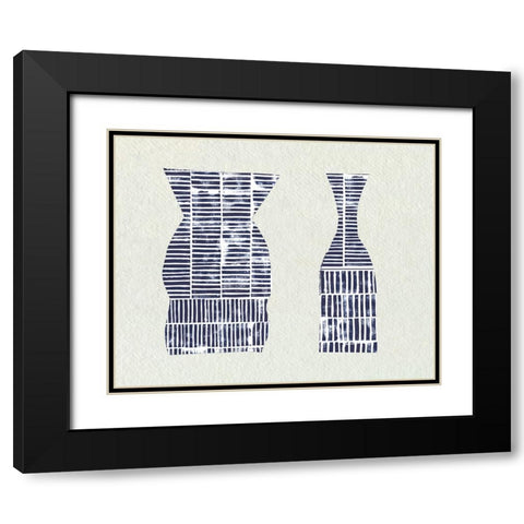 Dashed Modern Vases I Black Modern Wood Framed Art Print with Double Matting by Sizemore, Natalie