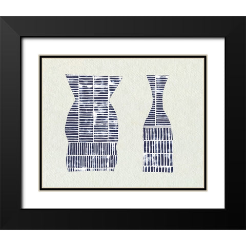 Dashed Modern Vases I Black Modern Wood Framed Art Print with Double Matting by Sizemore, Natalie