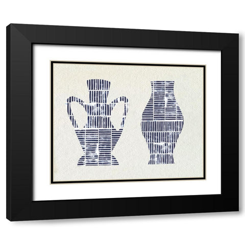 Dashed Modern Vases II Black Modern Wood Framed Art Print with Double Matting by Sizemore, Natalie