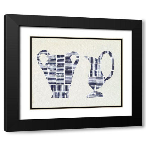 Dashed Modern Vases III Black Modern Wood Framed Art Print with Double Matting by Sizemore, Natalie