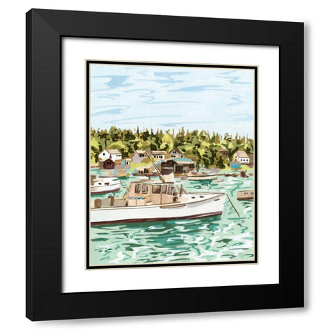 Summer Sails I Black Modern Wood Framed Art Print with Double Matting by Wang, Melissa