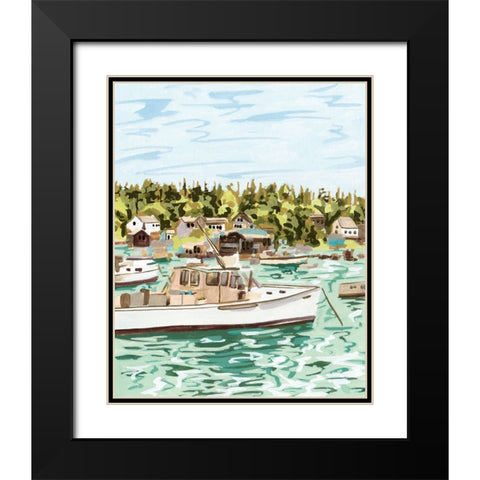 Summer Sails I Black Modern Wood Framed Art Print with Double Matting by Wang, Melissa