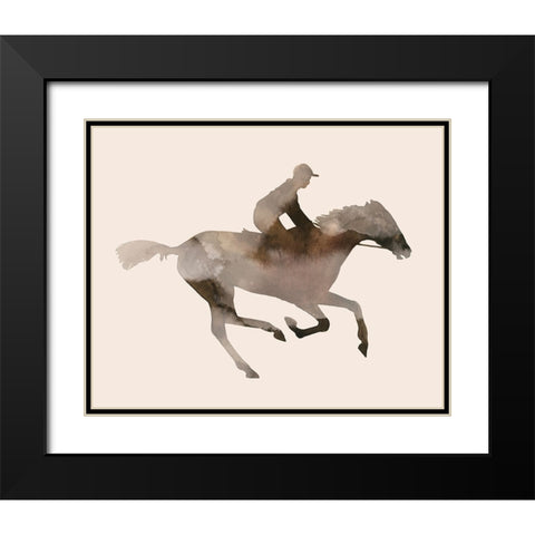 Watercolor Rider I Black Modern Wood Framed Art Print with Double Matting by Popp, Grace