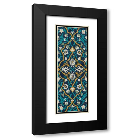 Cobalt Tapestry I Black Modern Wood Framed Art Print with Double Matting by Zarris, Chariklia