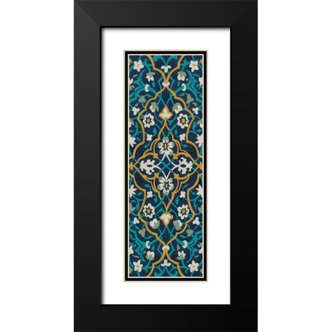 Cobalt Tapestry I Black Modern Wood Framed Art Print with Double Matting by Zarris, Chariklia