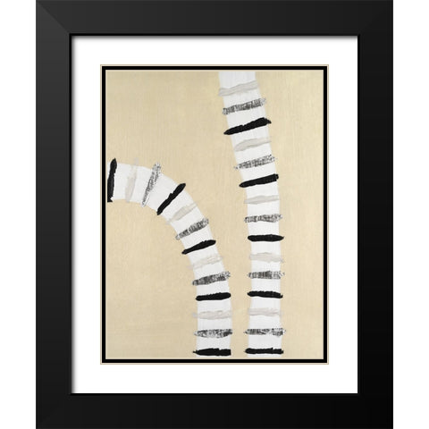 Marked Grooves I Black Modern Wood Framed Art Print with Double Matting by Willett, Michael