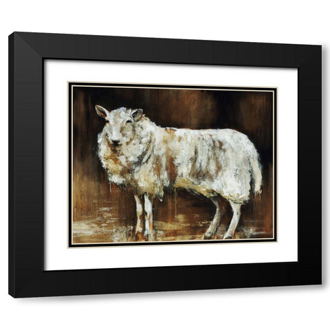 Have Ewe Any Wool Black Modern Wood Framed Art Print with Double Matting by Edmunds, Sydney