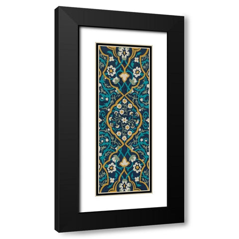 Cobalt Tapestry II Black Modern Wood Framed Art Print with Double Matting by Zarris, Chariklia