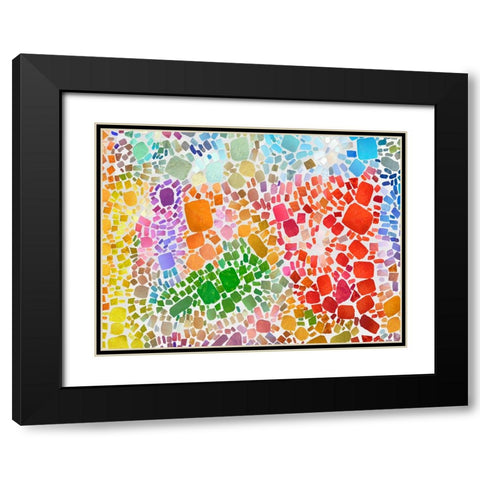 Colorful Bedrock III Black Modern Wood Framed Art Print with Double Matting by Saunders, Alonzo