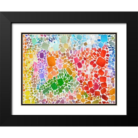 Colorful Bedrock III Black Modern Wood Framed Art Print with Double Matting by Saunders, Alonzo