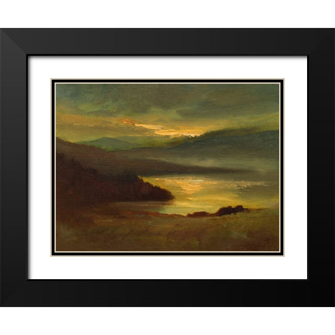 Lands End Black Modern Wood Framed Art Print with Double Matting by Finch, Sheila