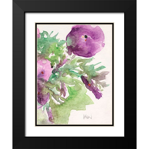 The Purple Bouquet I Black Modern Wood Framed Art Print with Double Matting by Dixon, Samuel