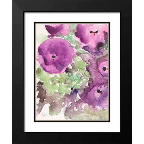 The Purple Bouquet II Black Modern Wood Framed Art Print with Double Matting by Dixon, Samuel