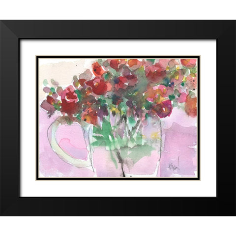 Florals From the Balcony I Black Modern Wood Framed Art Print with Double Matting by Dixon, Samuel