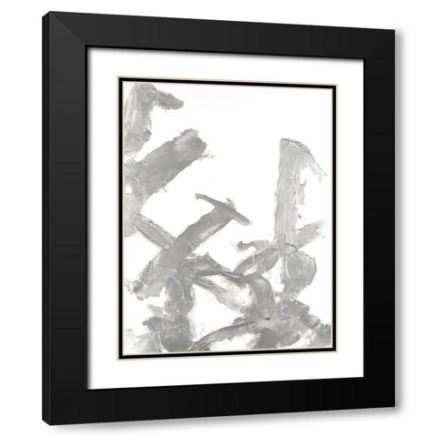 Silvery Strokes II Black Modern Wood Framed Art Print with Double Matting by Willett, Michael