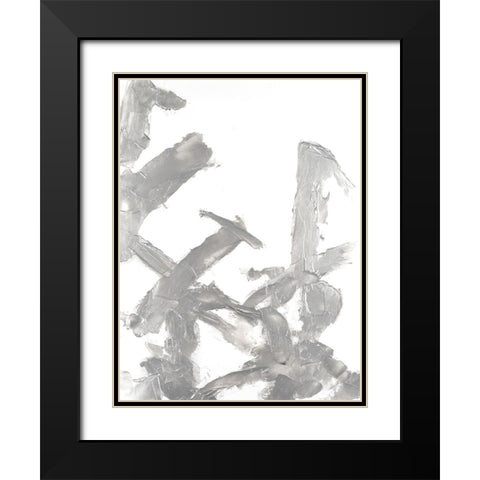 Silvery Strokes II Black Modern Wood Framed Art Print with Double Matting by Willett, Michael