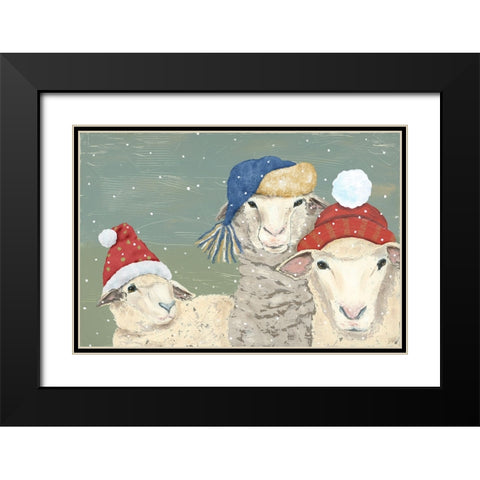 Sheep Xmas I Black Modern Wood Framed Art Print with Double Matting by Reynolds, Jade