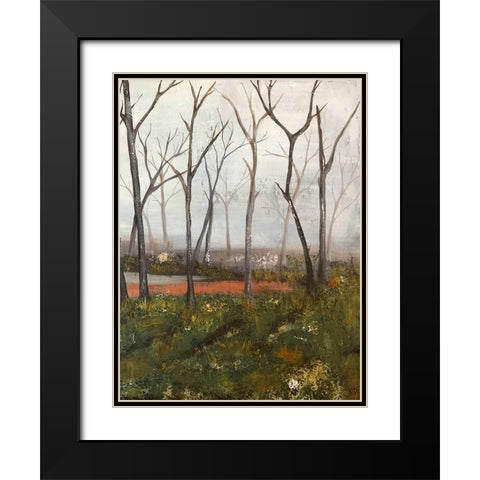 Misty Woods II Black Modern Wood Framed Art Print with Double Matting by Reynolds, Jade