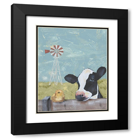 My Farm Friends II Black Modern Wood Framed Art Print with Double Matting by Reynolds, Jade