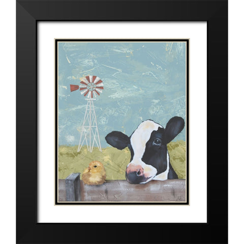 My Farm Friends II Black Modern Wood Framed Art Print with Double Matting by Reynolds, Jade