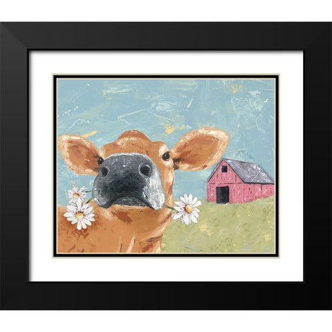 My Farm Friends IV Black Modern Wood Framed Art Print with Double Matting by Reynolds, Jade