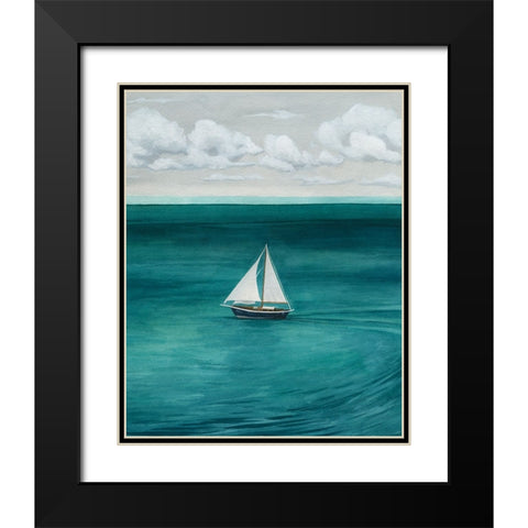 Mediterranean Sails II Black Modern Wood Framed Art Print with Double Matting by Popp, Grace