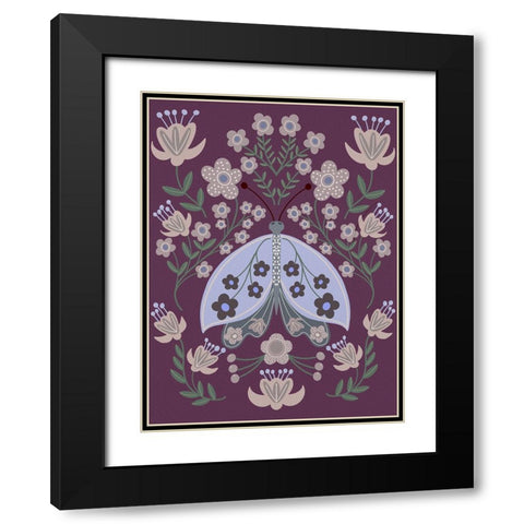 Folk Art Fun III Black Modern Wood Framed Art Print with Double Matting by Moore, Regina