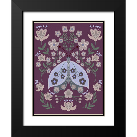 Folk Art Fun III Black Modern Wood Framed Art Print with Double Matting by Moore, Regina