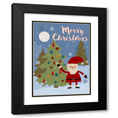 Winer Santa I Black Modern Wood Framed Art Print with Double Matting by Moore, Regina
