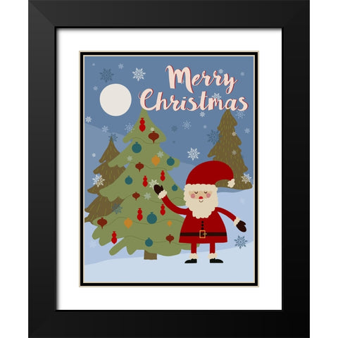 Winer Santa I Black Modern Wood Framed Art Print with Double Matting by Moore, Regina