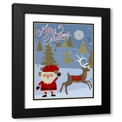 Winer Santa II Black Modern Wood Framed Art Print with Double Matting by Moore, Regina