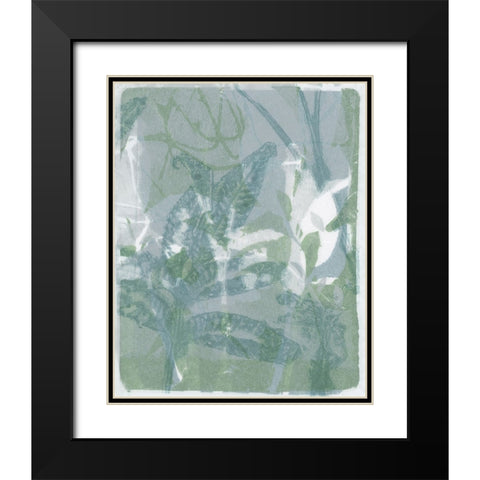 Subtle Sage Flora II Black Modern Wood Framed Art Print with Double Matting by Barnes, Victoria