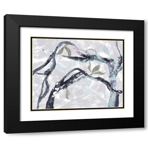 Snowy Branches I Black Modern Wood Framed Art Print with Double Matting by Wang, Melissa