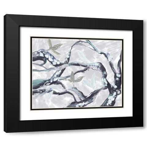 Snowy Branches III Black Modern Wood Framed Art Print with Double Matting by Wang, Melissa