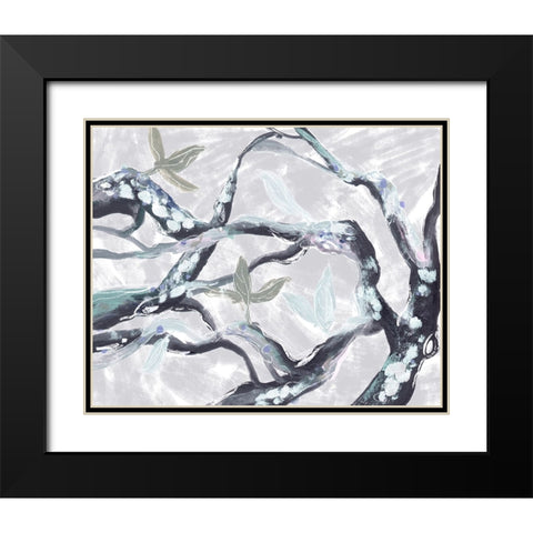 Snowy Branches III Black Modern Wood Framed Art Print with Double Matting by Wang, Melissa