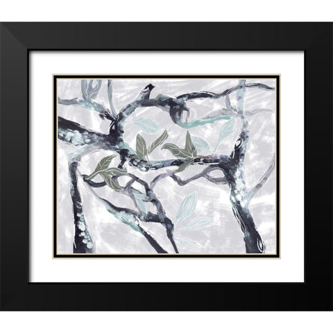 Snowy Branches IV Black Modern Wood Framed Art Print with Double Matting by Wang, Melissa