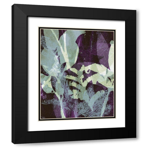 Frond Fresco I Black Modern Wood Framed Art Print with Double Matting by Barnes, Victoria