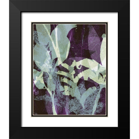 Frond Fresco I Black Modern Wood Framed Art Print with Double Matting by Barnes, Victoria