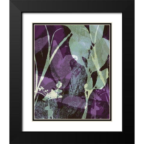 Frond Fresco II Black Modern Wood Framed Art Print with Double Matting by Barnes, Victoria