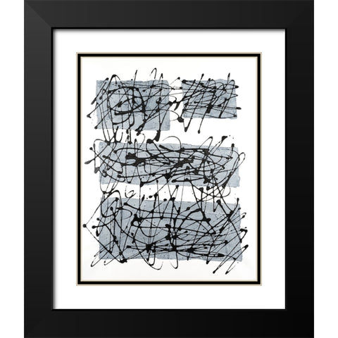Paynes Blocks II Black Modern Wood Framed Art Print with Double Matting by Willett, Michael