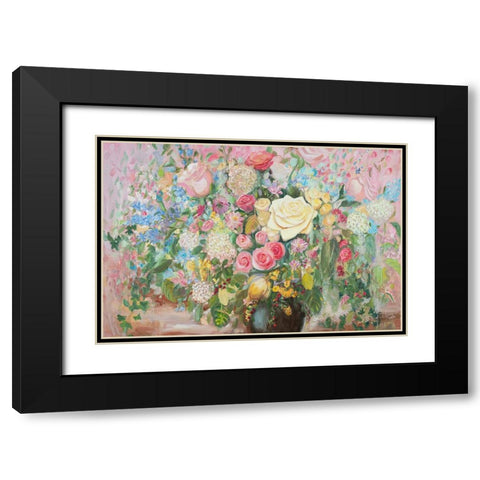 Happy Bouquet Black Modern Wood Framed Art Print with Double Matting by Iafrate, Sandra