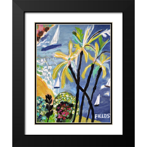 Palm Landscape I Black Modern Wood Framed Art Print with Double Matting by Fields, Karen