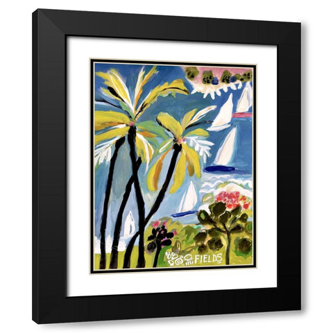Palm Landscape II Black Modern Wood Framed Art Print with Double Matting by Fields, Karen