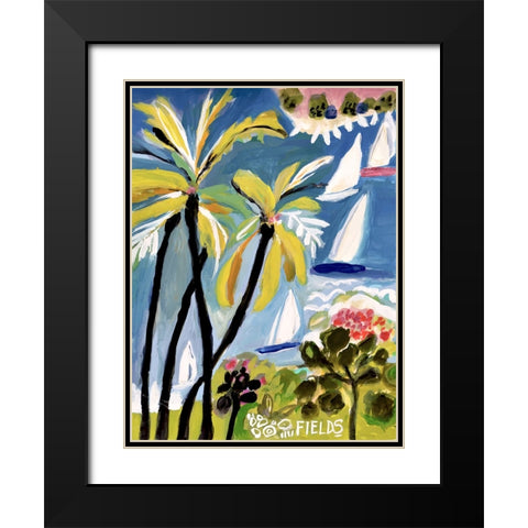 Palm Landscape II Black Modern Wood Framed Art Print with Double Matting by Fields, Karen