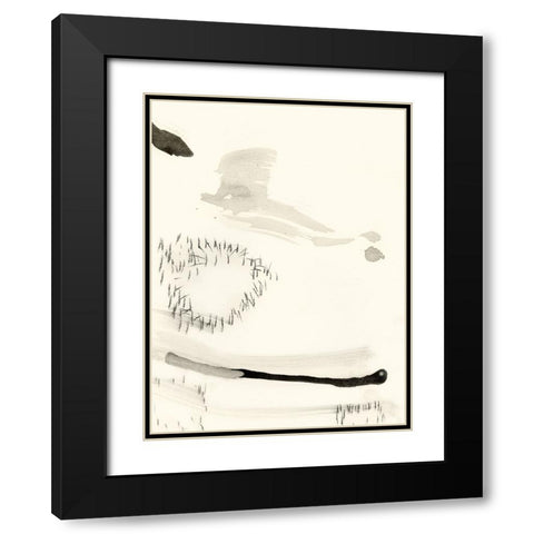 Matchstick Minimals II Black Modern Wood Framed Art Print with Double Matting by Fuchs, Jodi