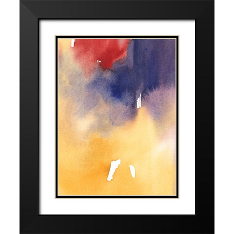 Golden Sunset I Black Modern Wood Framed Art Print with Double Matting by Combs, Joyce
